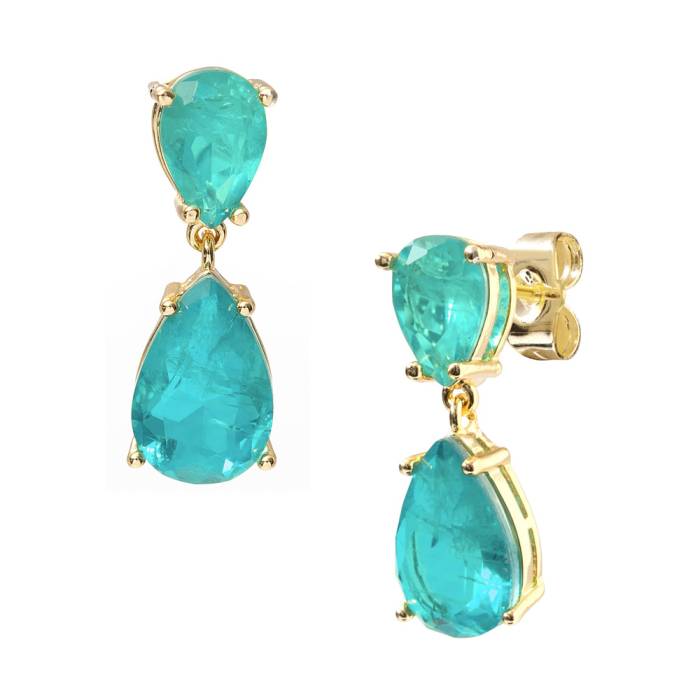 Pendientes Aguamarina Rosy Oro